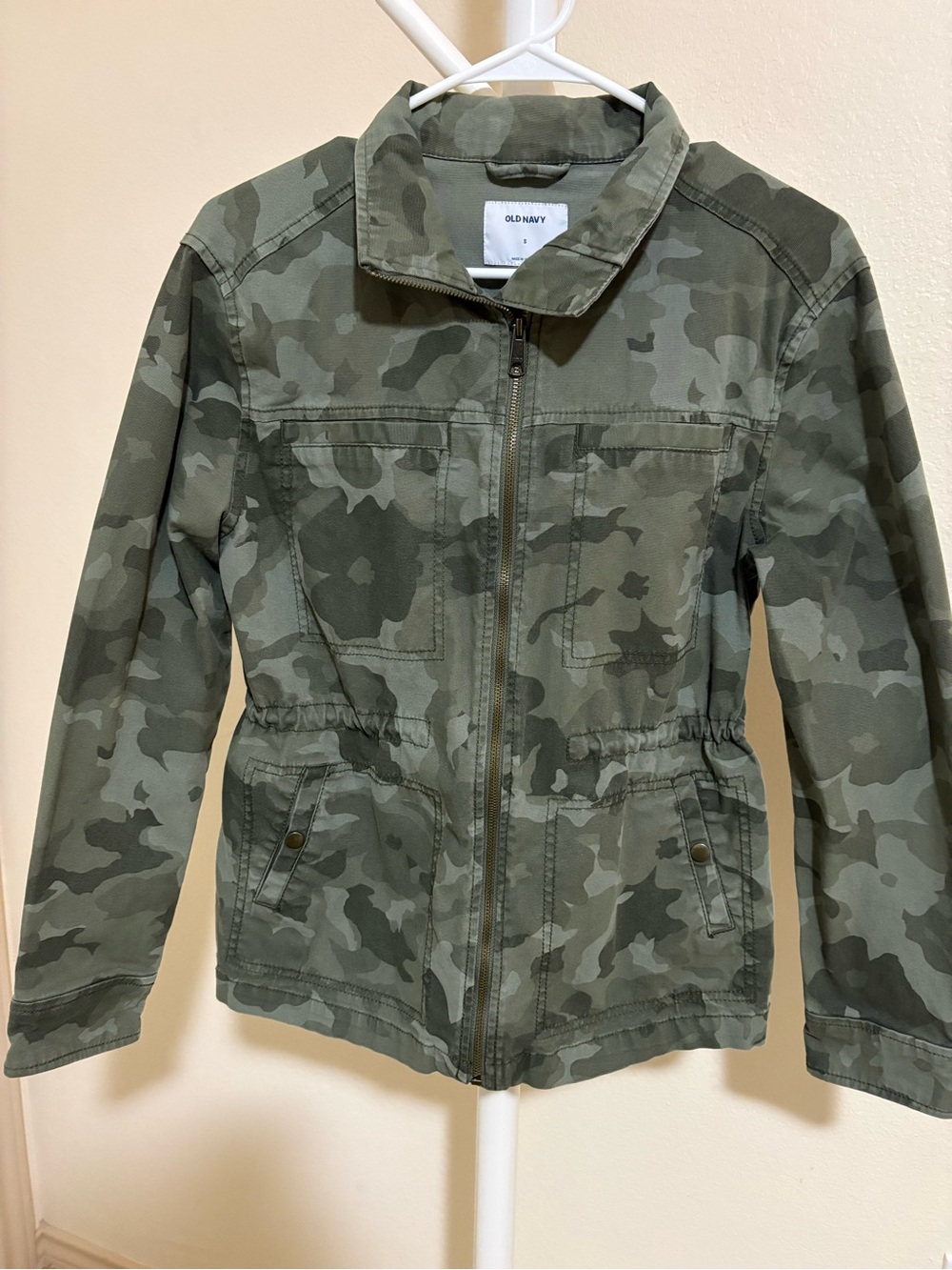 Old Navy Olive Green Camo Zip Jacket for Women Sise Small